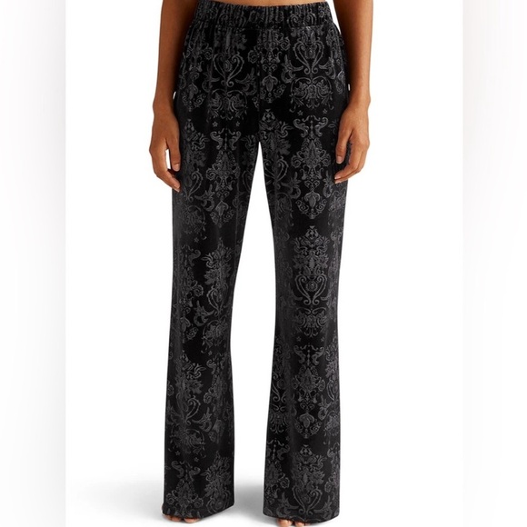 Beyond Yoga Best Dress Pant in Black Textured Velvet Wide Leg Flare Size XS NWT - Picture 1 of 11